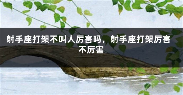 射手座打架不叫人厉害吗，射手座打架厉害不厉害