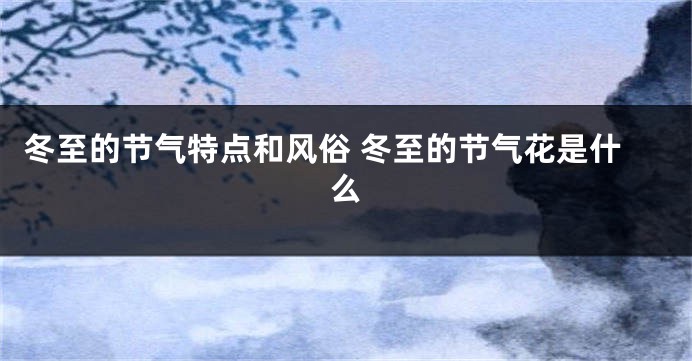 冬至的节气特点和风俗 冬至的节气花是什么