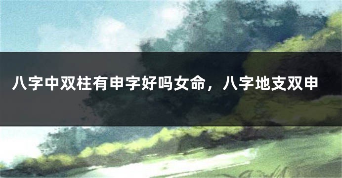 八字中双柱有申字好吗女命，八字地支双申