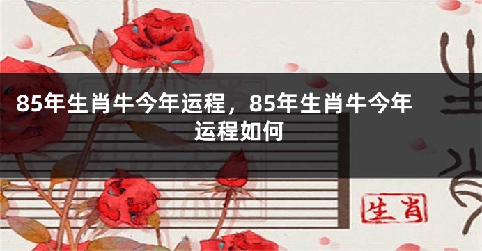 85年生肖牛今年运程，85年生肖牛今年运程如何