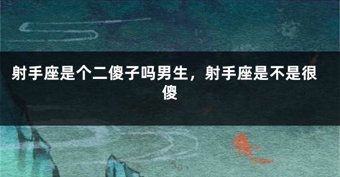 射手座是个二傻子吗男生，射手座是不是很傻