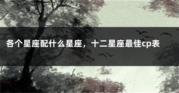 各个星座配什么星座，十二星座最佳cp表