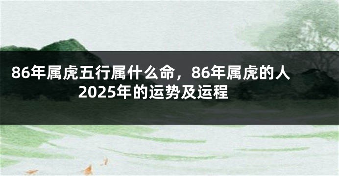 86年属虎五行属什么命，86年属虎的人2025年的运势及运程