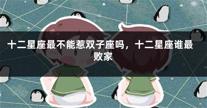 十二星座最不能惹双子座吗，十二星座谁最败家