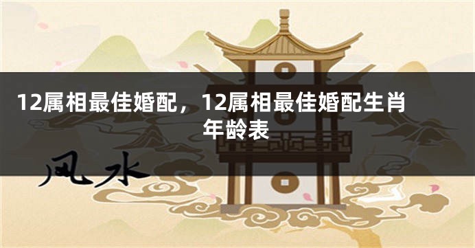 12属相最佳婚配，12属相最佳婚配生肖年龄表