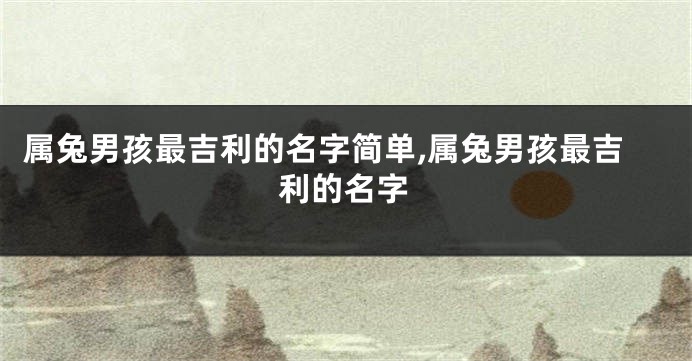 属兔男孩最吉利的名字简单,属兔男孩最吉利的名字