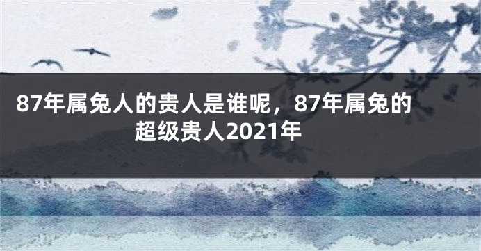 87年属兔人的贵人是谁呢，87年属兔的超级贵人2021年