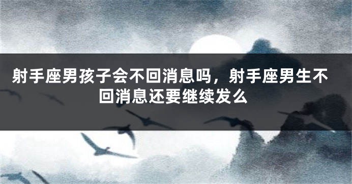 射手座男孩子会不回消息吗，射手座男生不回消息还要继续发么