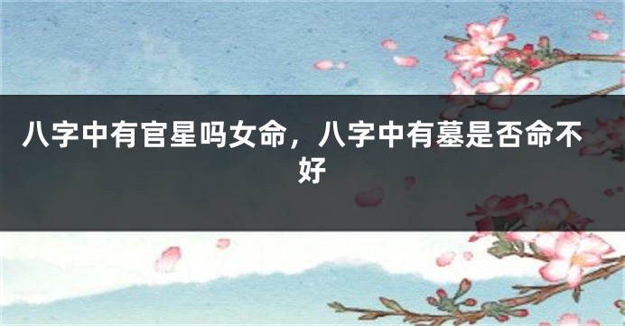 八字中有官星吗女命，八字中有墓是否命不好
