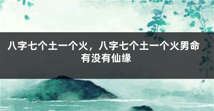 八字七个土一个火，八字七个土一个火男命有没有仙缘