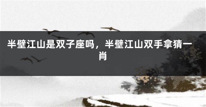 半壁江山是双子座吗，半壁江山双手拿猜一肖