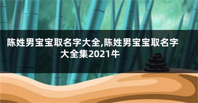 陈姓男宝宝取名字大全,陈姓男宝宝取名字大全集2021牛