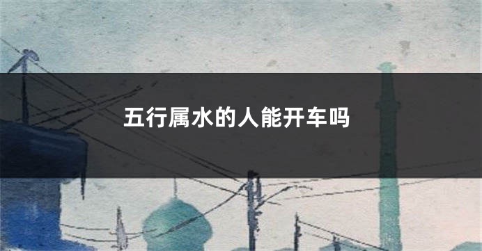 五行属水的人能开车吗
