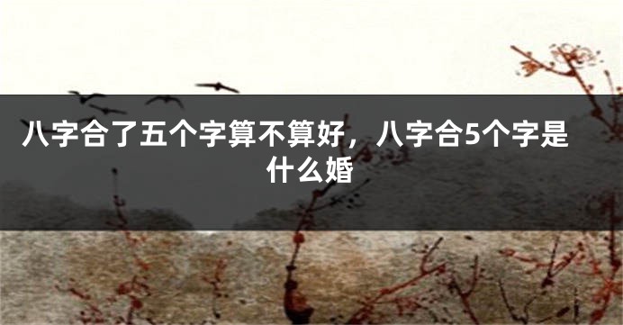 八字合了五个字算不算好，八字合5个字是什么婚