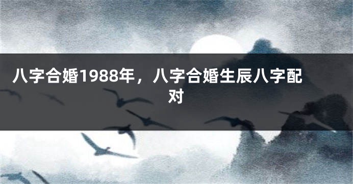 八字合婚1988年，八字合婚生辰八字配对
