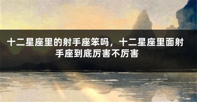 十二星座里的射手座笨吗，十二星座里面射手座到底厉害不厉害