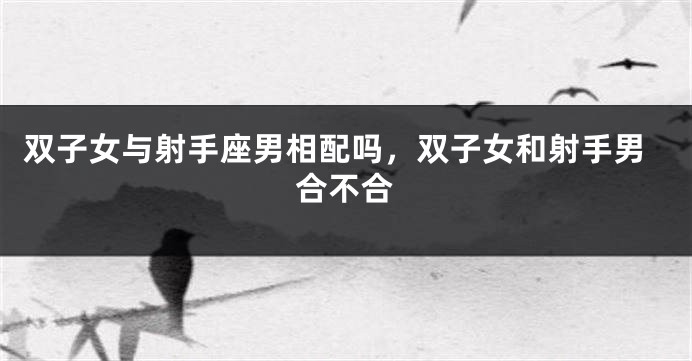 双子女与射手座男相配吗，双子女和射手男合不合