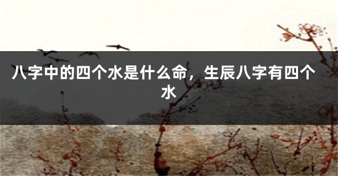 八字中的四个水是什么命，生辰八字有四个水