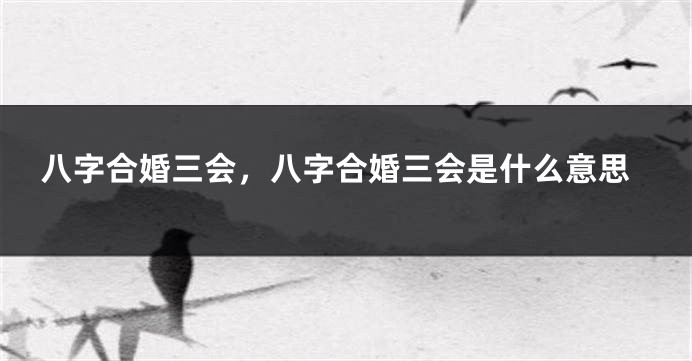 八字合婚三会，八字合婚三会是什么意思
