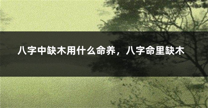 八字中缺木用什么命养，八字命里缺木