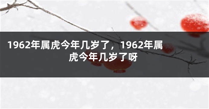 1962年属虎今年几岁了，1962年属虎今年几岁了呀