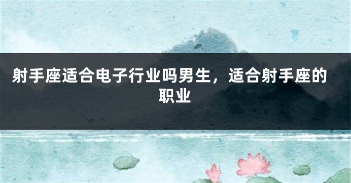 射手座适合电子行业吗男生，适合射手座的职业