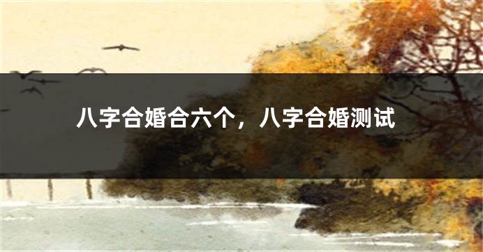 八字合婚合六个，八字合婚测试