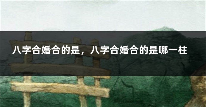 八字合婚合的是，八字合婚合的是哪一柱