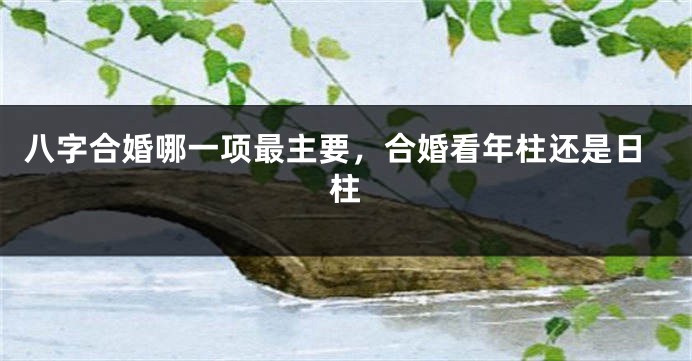 八字合婚哪一项最主要，合婚看年柱还是日柱