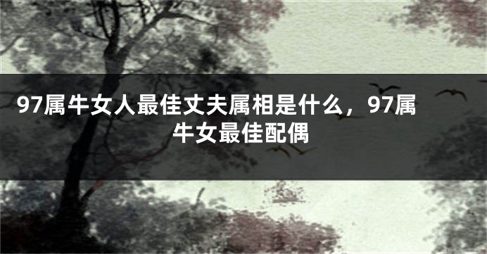 97属牛女人最佳丈夫属相是什么，97属牛女最佳配偶