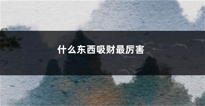 什么东西吸财最厉害