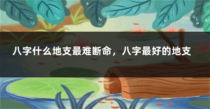 八字什么地支最难断命，八字最好的地支