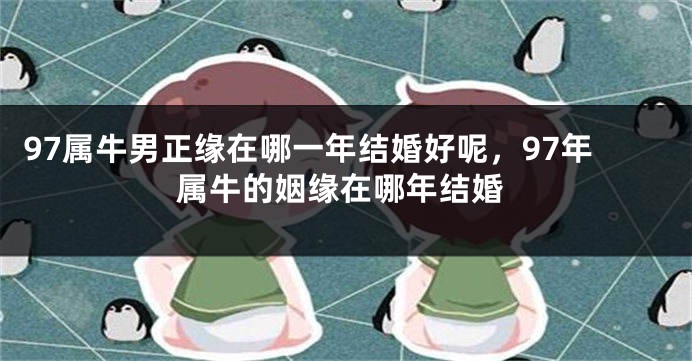 97属牛男正缘在哪一年结婚好呢，97年属牛的姻缘在哪年结婚