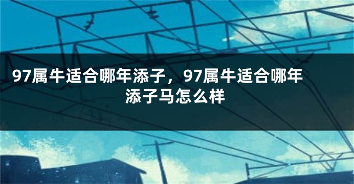 97属牛适合哪年添子，97属牛适合哪年添子马怎么样