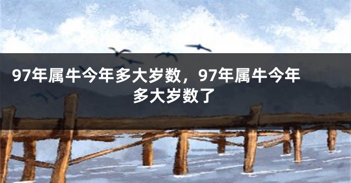 97年属牛今年多大岁数，97年属牛今年多大岁数了
