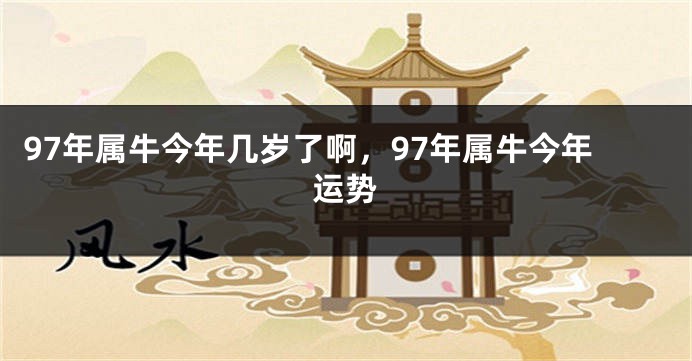 97年属牛今年几岁了啊，97年属牛今年运势