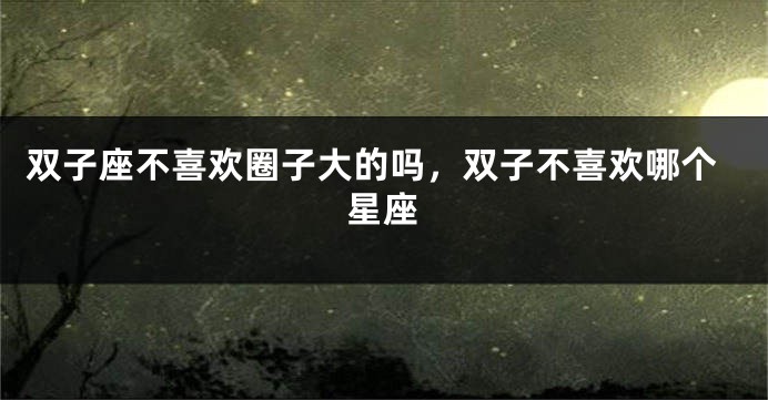 双子座不喜欢圈子大的吗，双子不喜欢哪个星座
