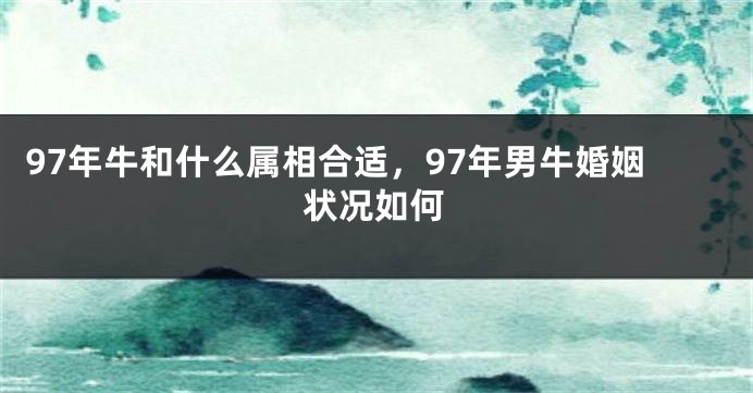97年牛和什么属相合适，97年男牛婚姻状况如何
