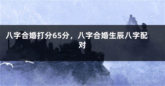 八字合婚打分65分，八字合婚生辰八字配对