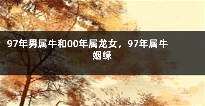 97年男属牛和00年属龙女，97年属牛姻缘