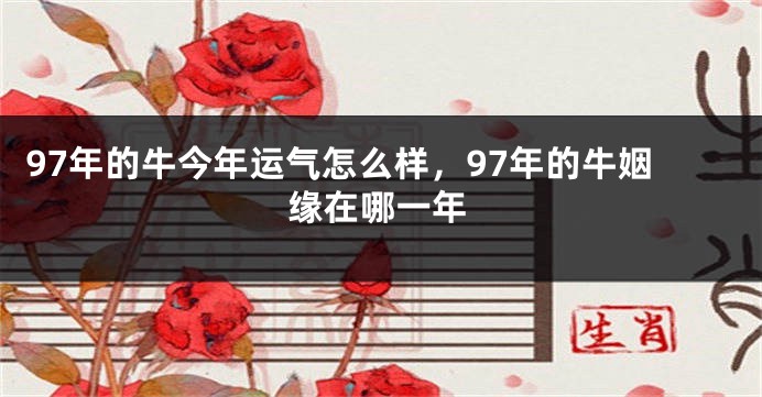 97年的牛今年运气怎么样，97年的牛姻缘在哪一年