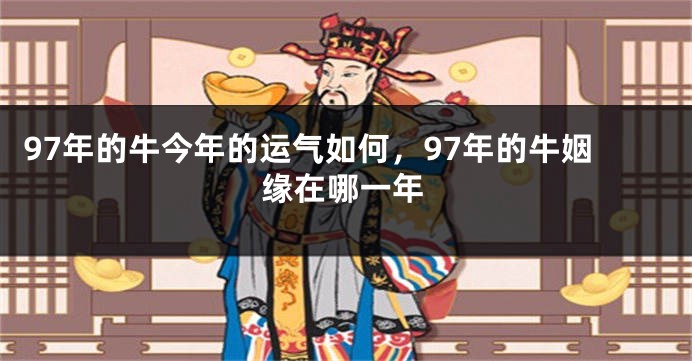 97年的牛今年的运气如何，97年的牛姻缘在哪一年
