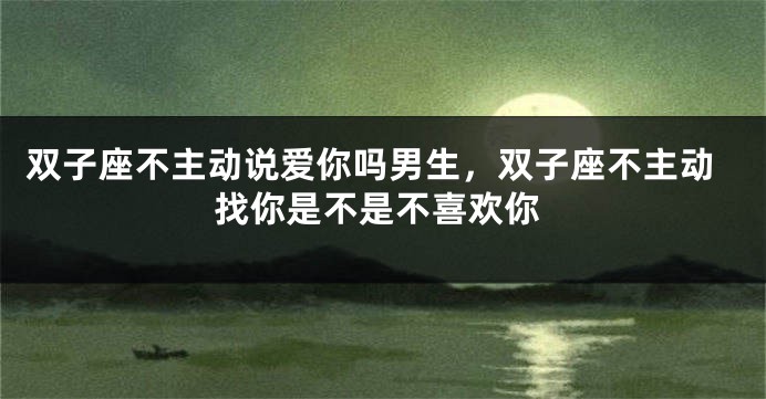 双子座不主动说爱你吗男生，双子座不主动找你是不是不喜欢你