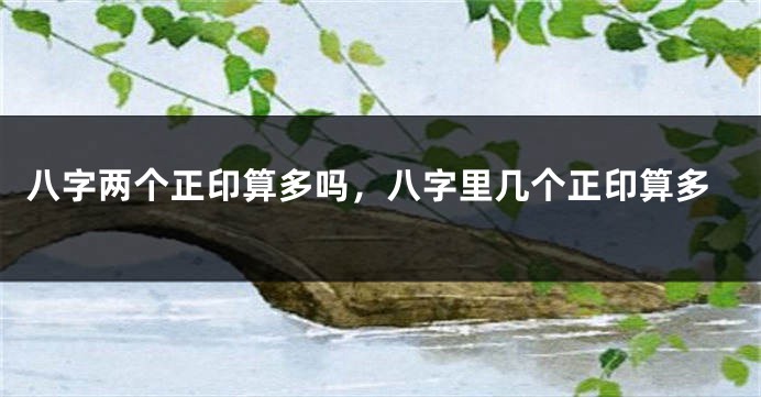 八字两个正印算多吗，八字里几个正印算多