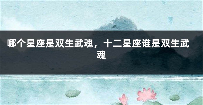 哪个星座是双生武魂，十二星座谁是双生武魂