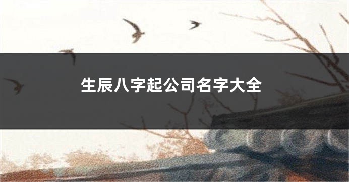 生辰八字起公司名字大全