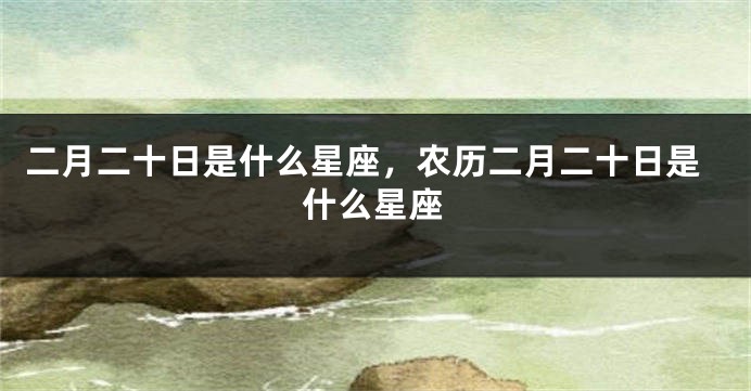 二月二十日是什么星座，农历二月二十日是什么星座