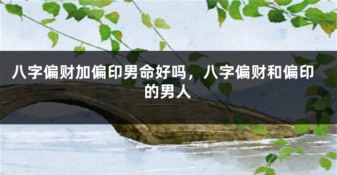 八字偏财加偏印男命好吗，八字偏财和偏印的男人