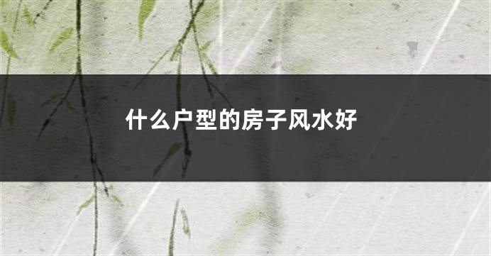 什么户型的房子风水好