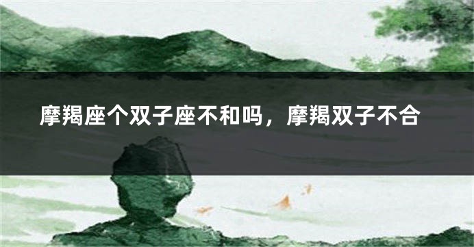 摩羯座个双子座不和吗，摩羯双子不合